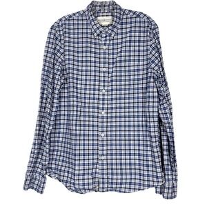 Ralph Lauren Shirt Long Sleeve Plaid Blue White Medium